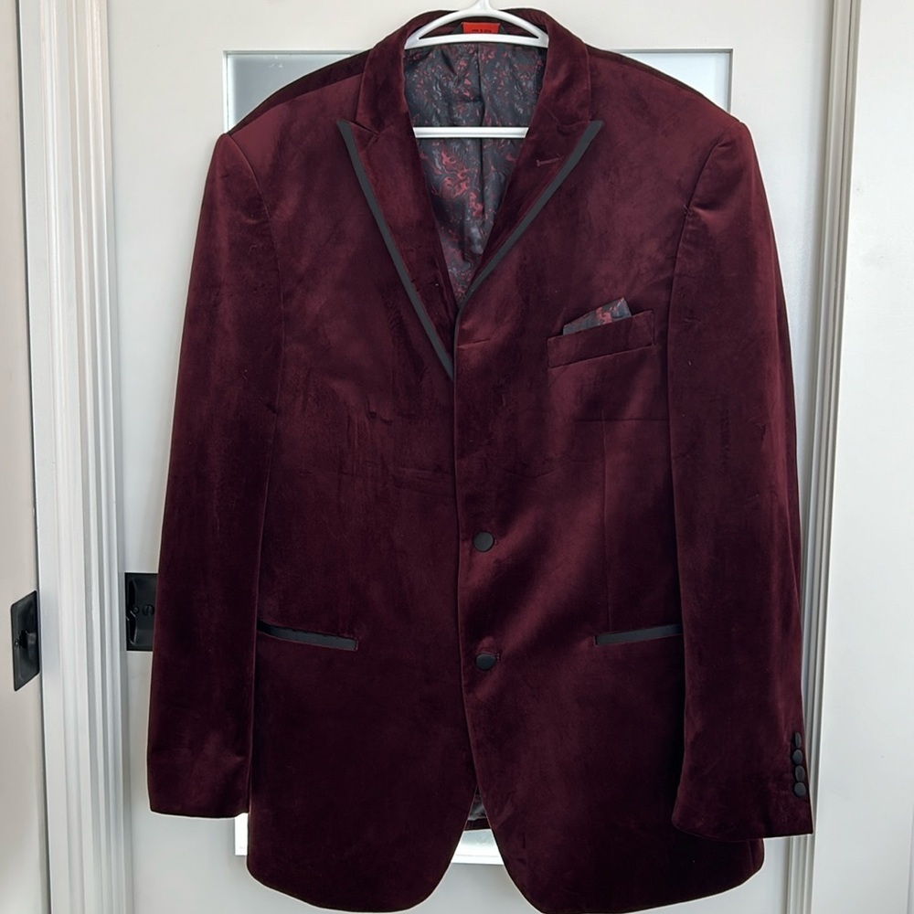 Linea Uomo Size 44 Burgundy Smoking Jacket